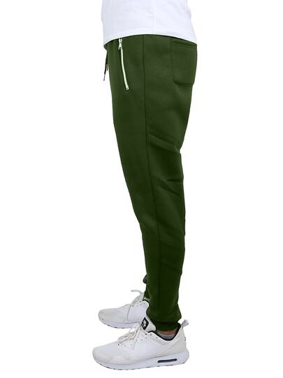 Galaxy by Harvic Men's Fleece-Lined Jogger Sweatpants With Zipper Pockets